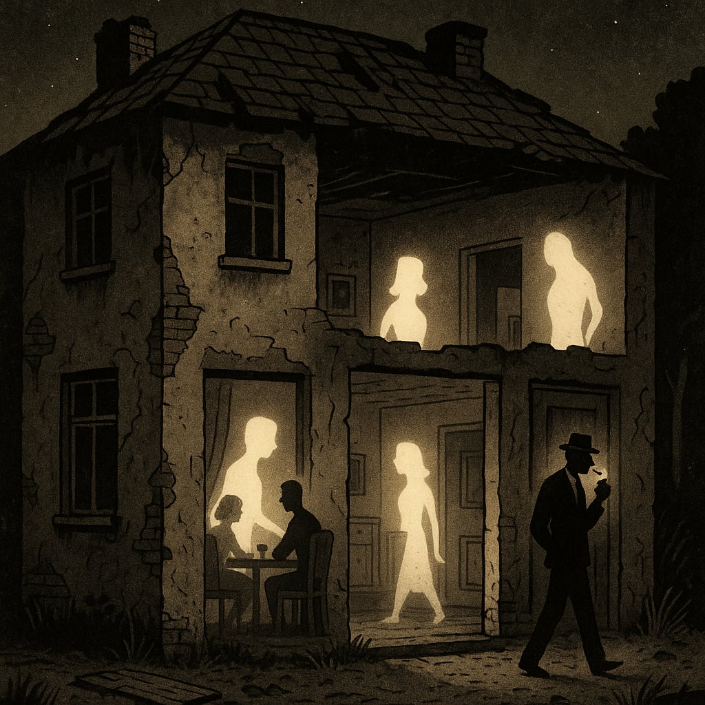 Dom dusz z pozoru wygląda jak opuszczona po wojnie kamienica, ale jednak tętni w niej życie pełne sekretów i tajemniczych rozmów